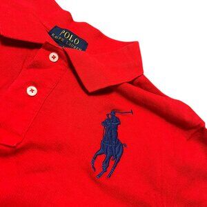 Polo Ralph Lauren Polo Shirt Boys Size L(14-16) Red Cotton Golf Short Sleeve